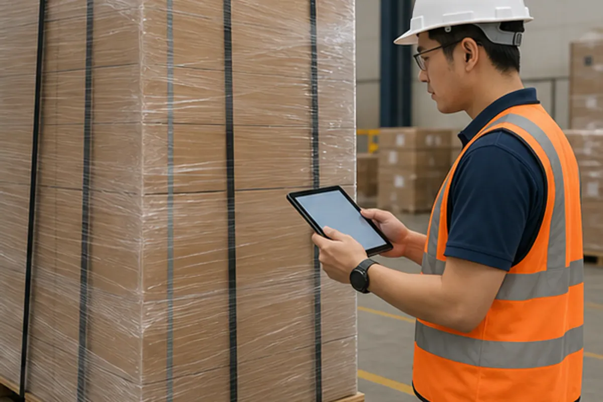 Penyelaras gudang menyemak akses belum diketahui pada tablet tanpa teks boleh baca