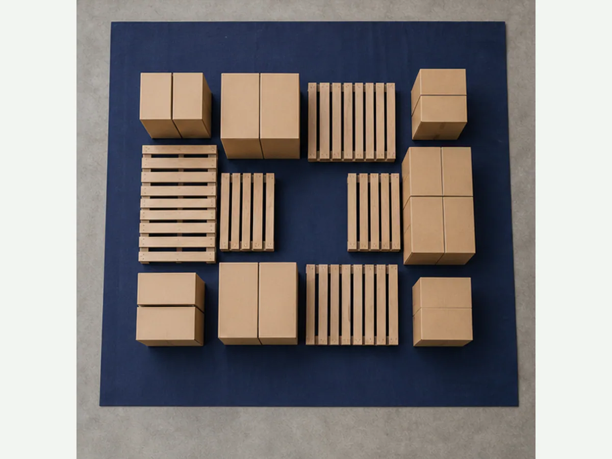 Jejak palet abstrak pada tikar perancangan lantai kontena